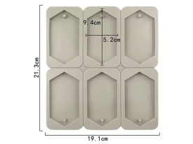 Molde silicona tag aromatico 6 hexagonos 